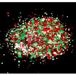 Decor pentru unghii NADP042MM cu paiete hexagonale Amelie pentru decor unghii APH39 Green-Red-Oliver 1-3mm